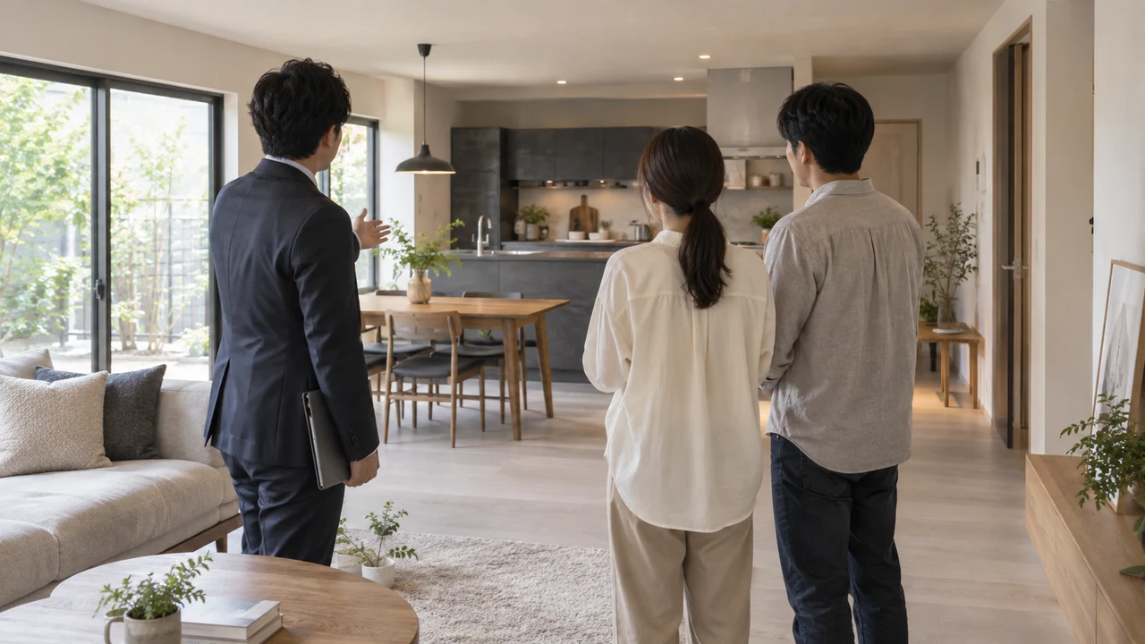 完成した室内を一緒に確認する様子